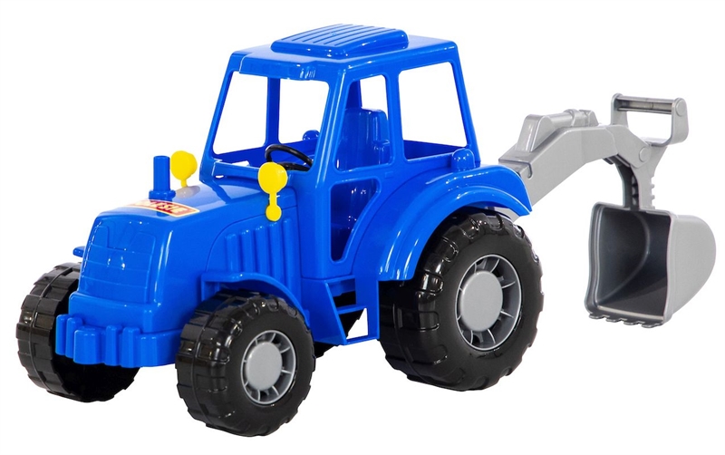 Polesie Traktor med bagskovl, Blå